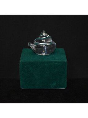 Kosta Boda Crystal Snail Paperweight Figurine 2" Signed WH5590 Sweden Glass